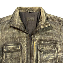 Load image into Gallery viewer, Vintage 90&#39;s MONPER Brown Mix Acid Wash Style Genuine Real Leather Jacket
