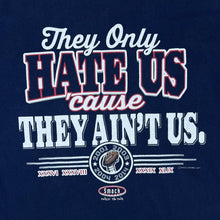Load image into Gallery viewer, NFL NEW ENGLAND PATRIOTS &quot;Dynatsy&quot; Football Spellout Graphic Navy Blue T-Shirt
