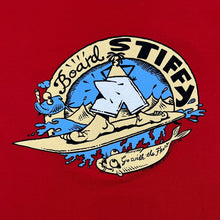 Load image into Gallery viewer, STIFFY &quot;Board Stiffy&quot; Surfer Skate Logo Spellout Graphic Red T-Shirt
