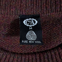 Load image into Gallery viewer, Vintage 90&#39;s C&amp;A Burgundy Red Pure New Wool Knit Sweater Jumper
