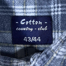 Load image into Gallery viewer, Vintage Cotton Country Club Grey Yellow White Plaid Check Long Sleeve Cotton Flannel Shirt
