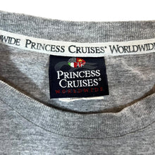 Load image into Gallery viewer, Vintage PRINCESS CRUISES WORLDWIDE Embroidered Souvenir Pocket Logo Grey T-Shirt
