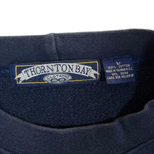 Load image into Gallery viewer, Vintage Thornton Bay "Great Outdoors" Embroidered Duck Spellout Navy Blue Sweatshirt
