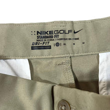 Load image into Gallery viewer, NIKE GOLF Dri-Fit &quot;Standard Fit&quot; Embroidered Mini Swoosh Beige Brown Shorts
