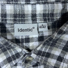 Load image into Gallery viewer, Vintage Identic Grey White Black Plaid Check Long Sleeve Cotton Flannel Shirt
