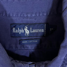 Load image into Gallery viewer, Vintage RALPH LAUREN Classic Navy Blue Mini Logo Long Sleeve Cotton Button-Up Shirt

