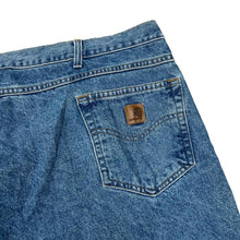Load image into Gallery viewer, CARHARTT “Relaxed Fit” Heavy Blue Denim Reworked Cutoff Shorts
