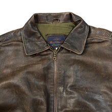 Load image into Gallery viewer, Vintage 90&#39;s MARTINELLI LEATHER Heavyweight Brown Genuine Real Leather Bomber Jacket
