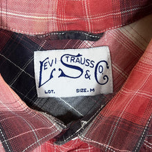 Load image into Gallery viewer, Levi Strauss &amp; Co. Levi&#39;s Red Plaid Check Western Style Popper Long Sleeve Shirt
