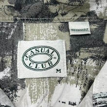 Load image into Gallery viewer, Vintage 90’s Casual Club Crazy Abstract Festival Patterned Viscose Shirt
