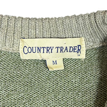 Load image into Gallery viewer, Vintage COUNTRY TRADER Grandad Patterned Cotton Acrylic Knit V-Neck Sweater Jumper
