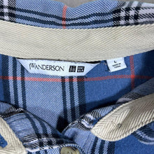 Load image into Gallery viewer, Uniqlo x JW Anderson Blue Plaid Check 1/2 Button Long Sleeve Flannel Shirt
