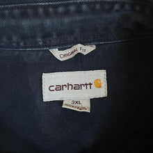 Load image into Gallery viewer, Vintage Carhartt "Original Fit" Navy Blue Long Sleeve Heavy Cotton Distressed Shirt
