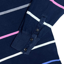 Load image into Gallery viewer, GANT Classic Mini Logo Multi Colour Striped Long Sleeve Rugby Polo Shirt
