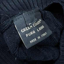Load image into Gallery viewer, Vintage GREEN COAST Yatching Outfit Made In Italy Cable Knit 1/4 Zip Pullover Sweater Jumper
