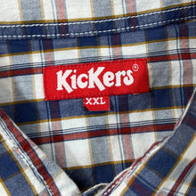 Load image into Gallery viewer, Early 00&#39;s KICKERS Embroidered Mini Logo Plaid Check Short Sleeve Cotton Shirt

