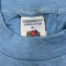 Load image into Gallery viewer, Vintage Fruit Of The Loom Embroidered Mini Logo Short Sleeve Cotton Blue T-Shirt
