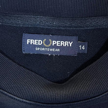 Load image into Gallery viewer, FRED PERRY Classic Embroidered Big Logo Spellout Black Crewneck Sweatshirt

