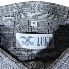 Load image into Gallery viewer, Vintage 90's Luko Abstract Patterned Grey Cotton Viscose Short Sleeve Shirt
