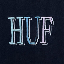 Load image into Gallery viewer, HUF Embroidered Logo Spellout Skater Black Long Sleeve Cotton T-Shirt
