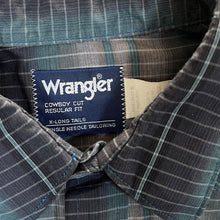 Load image into Gallery viewer, Vintage Wrangler Cowboy Cut Regular Fit Western Check X-Long Tails Long Sleeve Popper Shirt
