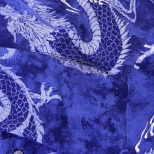 Load image into Gallery viewer, Early 00's Goth Y2K Traditional Dragon Patterned Blue Short Sleeve Shirt
