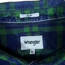 Load image into Gallery viewer, WRANGLER &quot;Slim Fit&quot; Navy Green Tartan Plaid Check Long Sleeve Cotton Shirt
