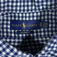 Load image into Gallery viewer, Ralph Lauren &quot;Custom Fit&quot; Navy Blue White Check Long Sleeve Button-Up Shirt
