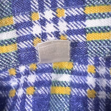 Load image into Gallery viewer, Vintage Green Navy Blue Yellow White Plaid Check Long Sleeve Flannel Shirt
