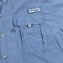 Load image into Gallery viewer, COLUMBIA SPORTSWEAR &quot;PFG&quot; Fishing Gear Blue Short Sleeve Tactel Nylon Shirt
