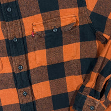 Load image into Gallery viewer, Levi's "Relaxed" Red Black Plaid Check Long Sleeve Cotton Flannel Shirt

