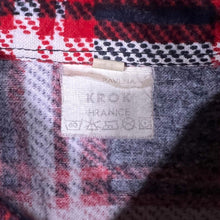 Load image into Gallery viewer, Vintage KROK Red Dark Navy White Plaid Check Long Sleeve Cotton Flannel Shirt
