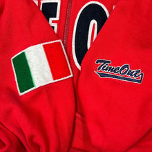 Load image into Gallery viewer, Early 00’s TIMEOUT Embroidered Chenille Spellout Zip Sweatshirt
