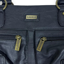Load image into Gallery viewer, Early 00&#39;s KANGOL Faux Leather Black Y2K Handbag Carry Bag
