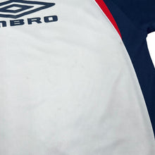 Load image into Gallery viewer, Early 00&#39;s UMBRO Classic Big Logo Spellout Colour Block Polyester Sports T-Shirt
