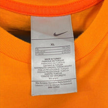Load image into Gallery viewer, Early 00’s Nike Classic Big Logo Spellout Graphic Orange Short Sleeve T-Shirt
