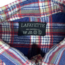 Load image into Gallery viewer, Vintage Lafayette Blue Red Plaid Check Long Sleeve Cotton Flannel Shirt
