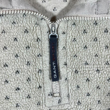 Load image into Gallery viewer, GANT SPORT Patterned Cream Deep Pile 1/4 Zip Pullover Fleece Sweatshirt
