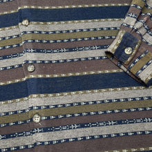 Load image into Gallery viewer, Vintage BURTONS Colour Block Striped Patterned Long Sleeve Flannel Cotton Shirt
