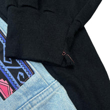 Load image into Gallery viewer, Vintage LEE Custom DIY Reworked Denim Panel Aztec Navajo Patterned Bomber Sweatshirt Jacket
