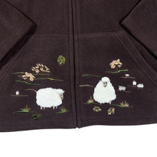 Load image into Gallery viewer, Vintage TULCHAN Embroidered Sheep Leaves Cottagecore Zip Fleece Sweatshirt
