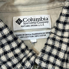 Load image into Gallery viewer, Vintage COLUMBIA SPORTSWEAR Black Beige Check Long Sleeve Button-Up Cotton Flannel Shirt
