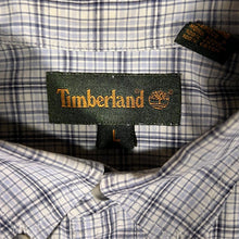 Load image into Gallery viewer, Vintage Timberland Blue Grey Plaid Check Long Sleeve Button-Up Cotton Shirt
