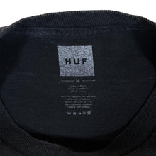 Load image into Gallery viewer, HUF Skateboards Skater Box Logo Spellout Graphic Short Sleeve Black T-Shirt

