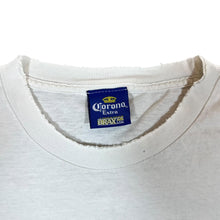 Load image into Gallery viewer, Early 00&#39;s CORONA EXTRA Beer Logo Spellout Hawaiian Graphic Distressed White T-Shirt
