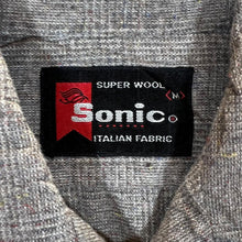 Load image into Gallery viewer, Vintage 90&#39;s SONIC ITALIAN FABRIC Grey Check Super Wool Long Sleeve Shirt
