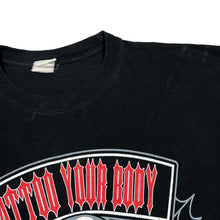 Load image into Gallery viewer, TATTOO YOUR BODY, TATTOO YOUR SOUL Gothic Biker Skull Spellout Graphic T-Shirt
