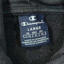 Load image into Gallery viewer, CHAMPION Classic Embroidered Mini Centre Logo Black Pullover Hoodie
