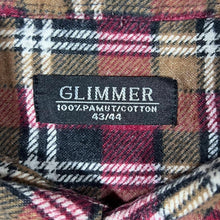 Load image into Gallery viewer, Vintage Glimmer Red Brown Black White Plaid Check Long Sleeve Cotton Flannel Shirt
