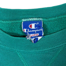 Load image into Gallery viewer, Vintage CHAMPION Classic Embroidered Mini Logo Turquoise Crewneck Sweatshirt
